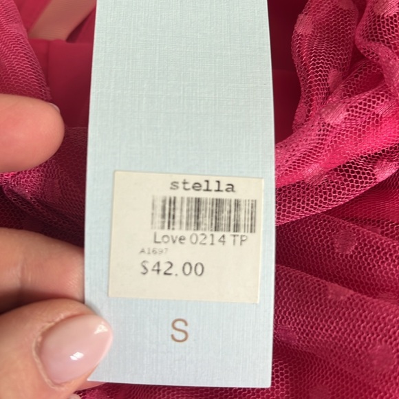 Stella Laguna Beach Cropped Tulle Ruffle Top- size Small NWT - Picture 6 of 6